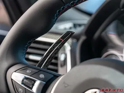 RW Carbon Fiber Competition Paddle Shifters w/ White Symbols - Matte BMW M2 | M3 | M4 2012-2021 - bmwf8x010-3