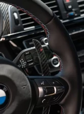 RW Carbon Fiber Competition Paddle Shifters w/ White Symbols - Matte BMW M2 | M3 | M4 2012-2021                                     - bmwf8x010-3 - Image 5