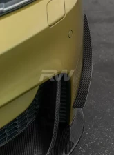 RW Carbon Fiber Canards w/ 3M Tape BMW F80 M3 | F82 F83 M4 2015-2020                                     - bmwf8x017-1 - Image 2