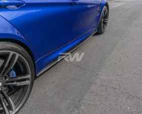 RW Carbon Fiber Side Skirt Extensions BMW F80 M3 2015-2020
