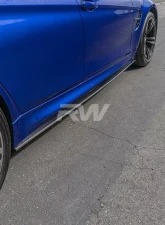 RW Carbon Fiber Side Skirt Extensions BMW F80 M3 2015-2020                                     - bmwf8x019 - Image 6