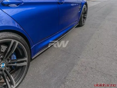 RW Carbon Fiber Side Skirt Extensions BMW F80 M3 2015-2020 - bmwf8x019
