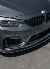 RW Carbon ENS Style Carbon Fiber Front Lip w/ SLiPLO Anti-Scrape Kit BMW F80 M3 | F82 F83 M4 2015-2020                                     - bmwf8x023-1 - Image 6