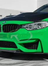 RW Carbon CS Style CF Front Lip Spoiler w/ SLiPLO Anti-Scrape Kit BMW F8X M3 | M4 2015-2020                                     - bmwf8x033-1 - Image 4