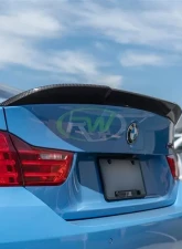 RW Carbon RWS Carbon Fiber Trunk Spoiler w/ 3M Tape BMW F82 M4 2015-2020                                     - bmwf8x042-1 - Image 6