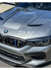 RW Carbon CS Style Aluminum Hood w/ Carbon Fiber Hood Vent BMW F90 M5 | M5 Competition 2018-2023                                     - bmwf90036-2 - Image 3