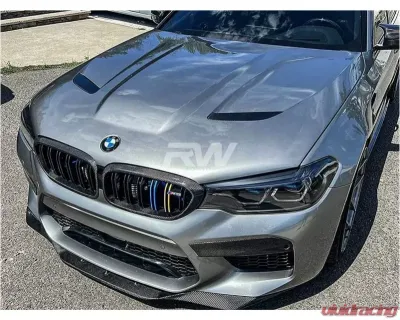 RW Carbon CS Style Aluminum Hood w/ Carbon Fiber Hood Vent BMW F90 M5 | M5 Competition 2018-2023 - bmwf90036-2