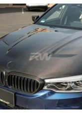 RW Carbon CS Style Carbon Fiber Hood BMW M5 G30 | F90 2017-2023                                     - bmwf90038 - Image 5