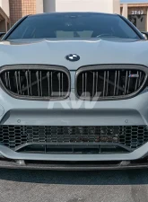 RW Carbon 3D Style Carbon Fiber Front Lip w/ SLiPLO Anti-Scrape Kit BMW F90 M5 2018-2020                                     - bmwf9013-1 - Image 2
