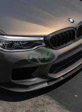 RW Carbon 3D Style Carbon Fiber Front Lip w/ SLiPLO Anti-Scrape Kit BMW F90 M5 2018-2020                                     - bmwf9013-1 - Image 4