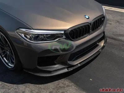 RW Carbon 3D Style Carbon Fiber Front Lip w/ SLiPLO Anti-Scrape Kit BMW F90 M5 2018-2020 - bmwf9013-1