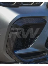 RW Carbon Carbon Fiber Upper Bumper Splitters BMW F96 X6M 2020-2023                                     - bmwf9605 - Image 5