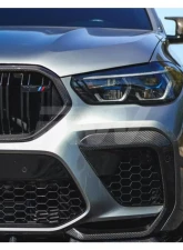RW Carbon Carbon Fiber Upper Bumper Splitters BMW F96 X6M 2020-2023                                     - bmwf9605 - Image 2