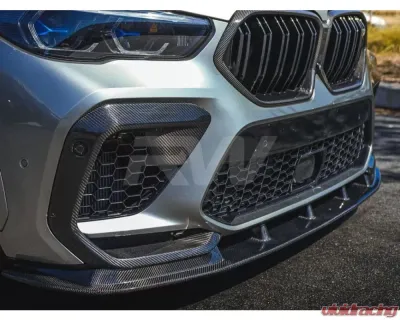 RW Carbon Carbon Fiber Upper Bumper Splitters BMW F96 X6M 2020-2023 - bmwf9605