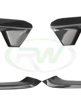 RW Carbon Carbon Fiber Upper Bumper Splitters BMW F96 X6M 2020-2023                                     - bmwf9605 - Image 4