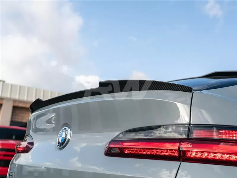 RW Carbon Fiber Trunk Spoiler w/ 3M Tape BMW G02 X4 | F98 X4M 2018-2022 - bmwg0201-1