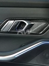 RW Carbon Fiber Interior Door Handle Trims w/ HK Sound BMW G20 3 Series 2019-2022                                     - bmwg20015-1 - Image 4