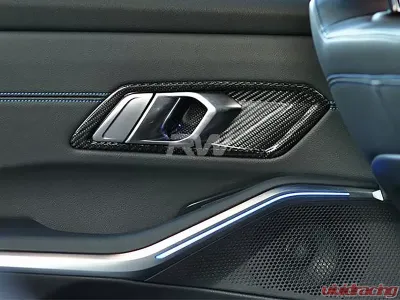 RW Carbon Fiber Interior Door Handle Trims w/ HK Sound BMW G20 3 Series 2019-2022 - bmwg20015-1