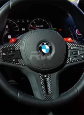 RW Carbon Fiber Alcantara Steering Wheel Trim BMW G20 3-Series 2019-2022                                     - bmwg20029 - Image 3