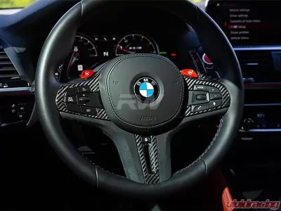 RW Carbon Fiber Alcantara Steering Wheel Trim BMW G20 3-Series 2019-2022 - bmwg20029