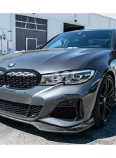 RW Carbon EC Style Carbon Fiber Front Lip w/ SLiPLO Anti-Scrape Kit BMW G20 3-Series 2019-2022                                     - bmwg20030-1 - Image 3