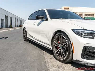 RW Carbon K Style Carbon Fiber Side Skirt Extensions BMW G20 3-Series 2019-2022 - bmwg2008