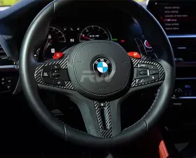 RW Carbon Fiber Alcantara Steering Wheel Trim BMW G22 G26 4-Series