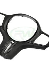 RW Carbon Fiber Alcantara Steering Wheel Trim BMW G22 G26 4-Series 2018-                                     - bmwg2209 - Image 3