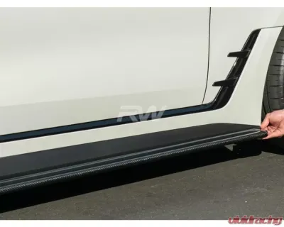 RW Carbon DTM Full Carbon Fiber Side Skirt Extensions BMW G26 430i | M440i 2021-2023 - bmwg2607