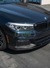 RW Carbon Performance Style CF Front Lip Spoiler w/ SLiPLO Anti-Scrape Kit BMW G30 2017-2020                                     - bmwg30003-1 - Image 6