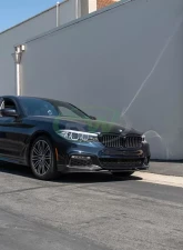 RW Carbon Performance Style CF Front Lip Spoiler w/ SLiPLO Anti-Scrape Kit BMW G30 2017-2020                                     - bmwg30003-1 - Image 4