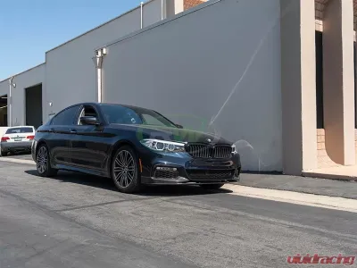 RW Carbon Performance Style CF Front Lip Spoiler w/ SLiPLO Anti-Scrape Kit BMW G30 2017-2020 - bmwg30003-1