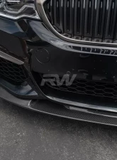 RW Carbon 3D Style Carbon Fiber Front Lip Spoiler w/ 3M Tape BMW G30 5 Series 2017-2020                                     - bmwg30005-1 - Image 4