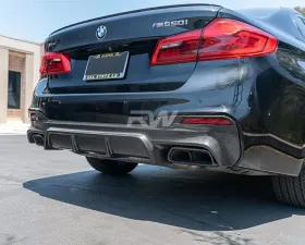 RW Carbon EC Style Carbon Fiber Rear Diffuser BMW G30 5 Series 2017-2020