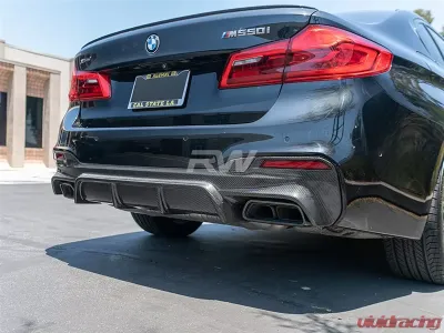 RW Carbon EC Style Carbon Fiber Rear Diffuser BMW G30 5 Series 2017-2020 - bmwg30009