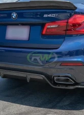 RW Carbon 3D Style Carbon Fiber Rear Diffuser BMW G30 5 Series 2017-2020                                     - bmwg30017 - Image 6