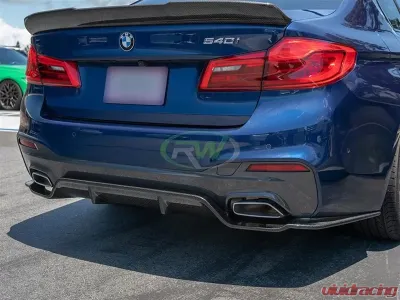 RW Carbon 3D Style Carbon Fiber Rear Diffuser BMW G30 5 Series 2017-2020 - bmwg30017