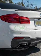 RW Carbon 3D Style Carbon Fiber Rear Diffuser BMW G30 5 Series 2017-2020                                     - bmwg30017 - Image 2