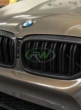 RW Carbon Dual Slat Carbon Fiber Grilles BMW G30 2017-2020                                     - bmwg30021 - Image 4