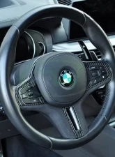 RW Carbon Fiber Alcantara Vented LCI Steering Wheel Trim Heated w/ Traffic Jam Assistant BMW X3 | X5 | X6 2019-2022                                     - bmwg30025-5 - Image 2