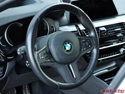 RW Carbon Fiber Alcantara Vented LCI Steering Wheel Trim Heated w/ Traffic Jam Assistant BMW X3 | X5 | X6 2019-2022 - bmwg30025-5