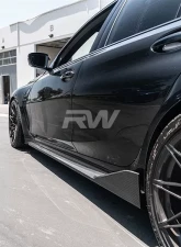 RW Carbon Performance Style Carbon Fiber Side Skirt Extensions BMW G80 M3 2021-2024                                     - bmwg80014 - Image 6