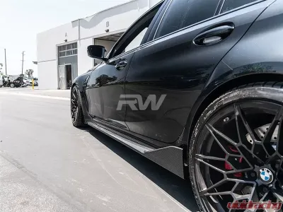 RW Carbon Performance Style Carbon Fiber Side Skirt Extensions BMW G80 M3 2021-2024 - bmwg80014