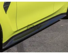 RW Carbon 3D Style Carbon Fiber Side Skirt Extensions BMW G80 M3 2021-2024
