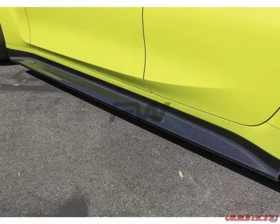 RW Carbon 3D Style Carbon Fiber Side Skirt Extensions BMW G80 M3 2021-2024 - bmwg80024