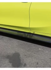RW Carbon 3D Style Carbon Fiber Side Skirt Extensions BMW G80 M3 2021-2024                                     - bmwg80024 - Image 4