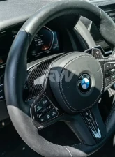 RW Carbon Fiber Steering Wheel Top Cover BMW 2017-2023                                     - bwmf9009 - Image 3