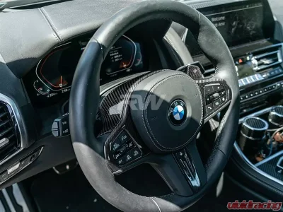 RW Carbon Fiber Steering Wheel Top Cover BMW 2017-2023 - bwmf9009