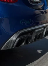 RW Carbon BRS Style Fiber Diffuser w/ Alloy Tips Mercedes-Benz W205 C63 AMG | C43 AMG 2015-2021                                     - mercw20513-3 - Image 6