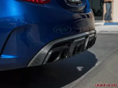 RW Carbon BRS Style Fiber Diffuser w/ Alloy Tips Mercedes-Benz W205 C63 AMG | C43 AMG 2015-2021 - mercw20513-3